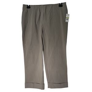 Ilusion Pull-On Cuffed Cropped Ponte Slacks - NWT from Von Maur - Size 14, Taupe